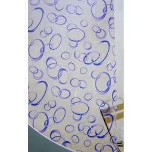 Saturn Blue Rings Vinyl Shower Curtain Circels Modern 