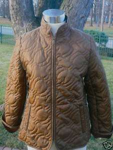 Carol Little, Brown Quilt Plush lined jacket, Sz. L EUC  