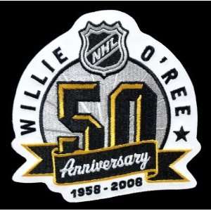  NHL Logo Patch   Boston Bruins 50th Anniversary of Willie 