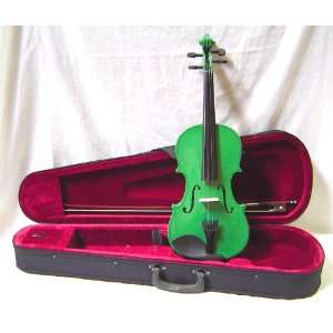   Carrying Case + Bow + Accessories  Green Color Musical Instruments