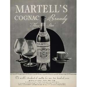   Three Star Cognac Brandy Snifter   Original Print Ad