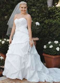  Davids Bridal Wedding Dress Strapless Sweetheart Taffeta 