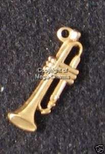 50 Raw Brass Music Trumpet Horn Charms BC075  