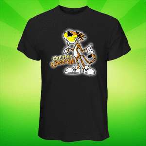 NEW Black Tee T Shirt Cheetos Snacks Chester Cheetah Funny Mascot 