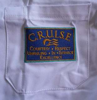 Chef coat features the Princess Cruise emblem.