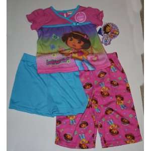  Dora the Explorer Infant Girls 3 Piece Pajama Set   Size 