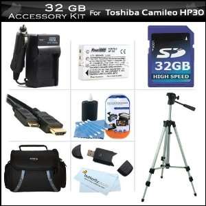  32GB Accessory Kit For Toshiba Camileo X100 H30 HD 