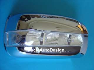One Pair of Chrome Door Mirror Cover with LED Blinker .