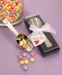 30   Heart Design Chrome Candy Scoop Scoops   Wedding Favors  