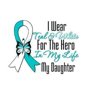    Cervical Cancer Ribbon My Hero My Daughter Buttons 