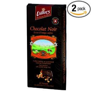 Villars Dark Chocolate with Candied Orange Peel Pieces, 7.0 Ounce 