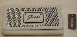 Guess Furious Trifold Clutch Wallet Grey Black White  