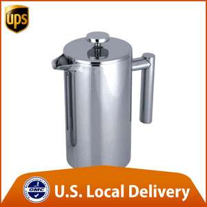   1000ml Stainless Steel Double wall Coffee Press with Filter US stock