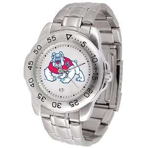   Fresno State Bulldogs Mens Gameday Sport Watch w/Stainless Steel Band