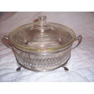  Vintage 1920s Pyrex 2 Quart Casserole with Etched Lid and 