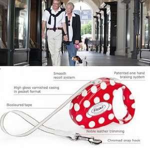   Dog Leash Belt Classic Retractable Cord/Tape Lead for dogs up to 12 kg