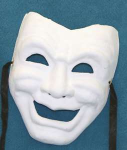 Paper Mache Mardi Gras Comedy Mask 80373  