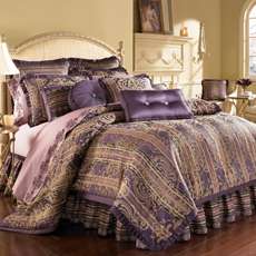 Comforter Set J. Queen PALAZZO PURPLE/GOLD + WINDOW SET  