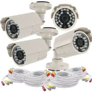  New 4PK Color CCTV Bullet Camera Kit   DQ2444 Electronics