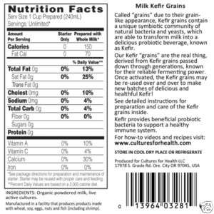 Milk Kefir Grains Cultures for Health  