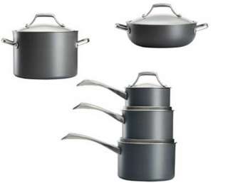 New 15 Piece Hard Anodized Cookware Set Non Stick Aluminum with Glass 
