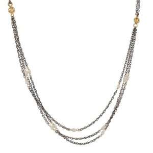  LULU DESIGNS  Triple Chain Pearl Necklace Jewelry