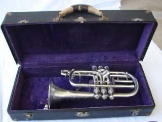 RARE ANTIQUE 1906 C.G. CONN   QUEROR   CORNET Bb/C/A  