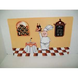    4 Fat Chef Checkered Vinyl Placemat Table Mats 