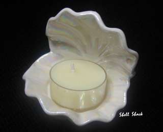 BEACH   1 Pair Clam Seashell Tealite Candle Holders   Gift Boxed 