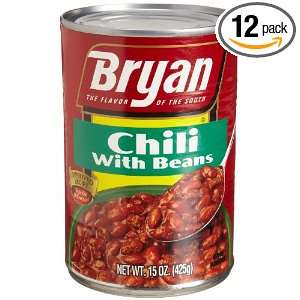Bryan Chili with Beans, 15 Ounce Cans (Pack of 12)  