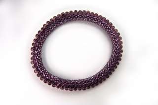 Designer Jewelry   Lavender Bead Crochet Bracelet