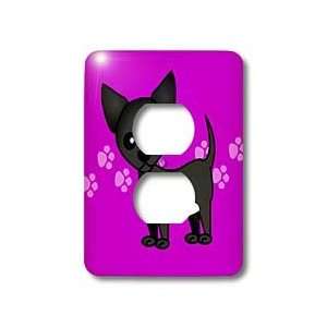  Janna Salak Designs Dogs   Cute Black Chihuahua Purple 