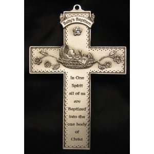  Babys Baptism Pewter Wall Cross   Boy or Girl Baby