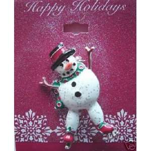  Christmas Snowman on Skates Lapel Pin Brooch