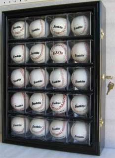 20 Baseball and Cube Display Case Cabinet Holder, UV Protection, B20 