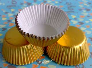 Mini gold foil baking cup cupcake liners  96pcs  