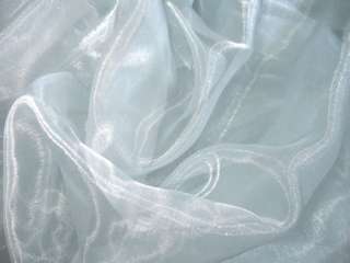 A04 Light Blue Grey Crystal Organza Fabric Curtain by M  