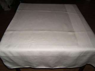   Vintage Antique White IRISH LINEN DOUBLE DAMASK Tablecloth  