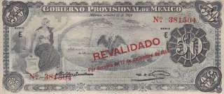 Mexico $ 50 Pesos Provisional de Mexico 1914.A.U 381504  