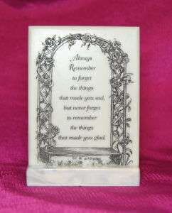 Inspiational Etched Montana Marble Decorative Plaque  