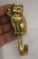 Classy decorative Solid BRASS  Cat Shaped Utility Hook  