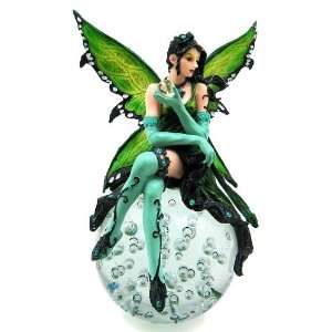  Large Green Winged Bubble Fairy Statue Faerie Figure