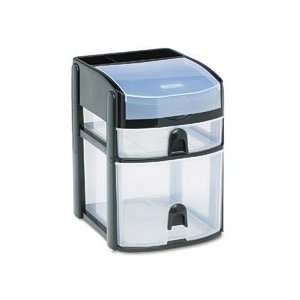   Drawer Tower, Plastic, 7 1/8w x 8 3/8d x 9 3/4h, Black/Clear Office