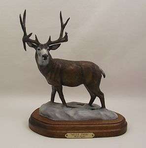 Rick Taylor Mule Deer Bronze Sculpture~#69/200~Desk Top Size  