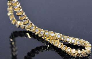 14KYG Estate Diamond S Link Tennis Bracelet  