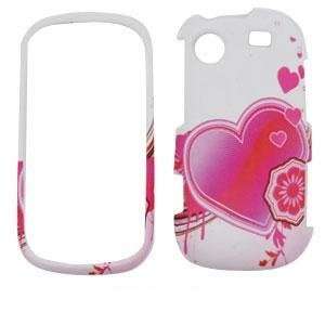  SAMSUNG MESSAGER R630 R631 Pink Heart on White HARD PROTECTOR COVER 
