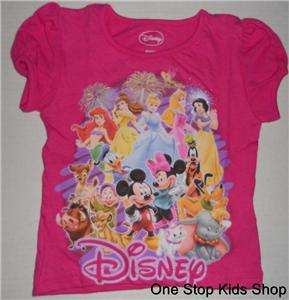   Girls 2T 3T 4T Top SHIRT Princess Ariel Belle Snow White Mickey Minnie