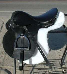 Black Leather 18 Draft Horse English Saddle by Ascot  