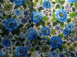   Blue Floral Pinch Pleat Pleated Lined Drapes 4 Curtain Panels  