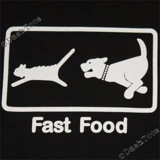 FAST FOOD DOG CHASING CAT NEW FUNNY MEN T SHIRT TOP S M L XL XXL 